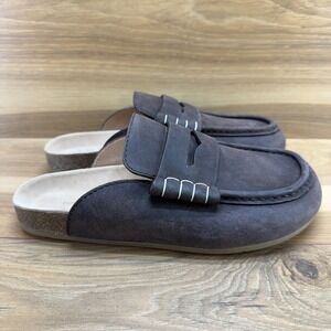 JW Anderson Stitch Penny Loafers Womens 7 EU 37 Brown Leather Mule Slip on Clogs